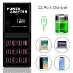 12-Port USB Charging Station for Phones and Devices