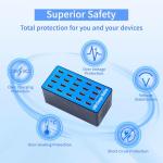 20-Port 100W USB Charging Station for All Devices