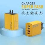 120W 4-Port USB C Fast Wall Charger