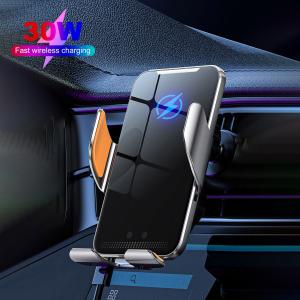 30W Fast Wireless Car Charger with Automatic Clamp