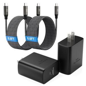 45W Fast USB-C Charger 2 Pack with Cables