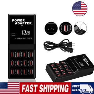 12-Port USB Charger Station for Multiple Devices
