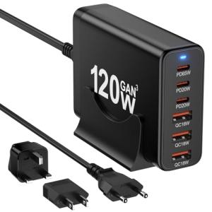 Fast Charging USB C Hub for Travel 120W