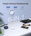 100W 6-Port USB C Fast Charging Adapter