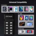 50W 10-Port USB Charging Station Hub
