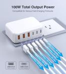 100W 6-Port USB C Fast Charging Adapter