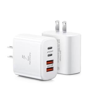 40W 4-Port USB C Charger Block 2-Pack