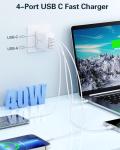 40W 4-Port USB C Charger Block 2-Pack