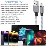 iPhone Lightning Cable 3-Pack, 6FT Nylon Braided