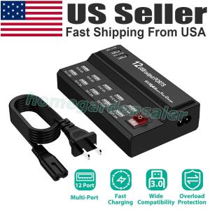 12 Port USB Charging Station Hub for Phones