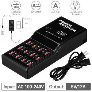 12-Port USB Charging Station for All Devices