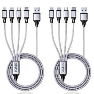4FT Nylon Braided 4in1 USB Charging Cable 2Pack