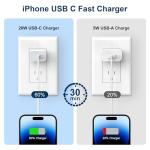 iPhone Fast Charger 20W PD USB C - 4 Pack