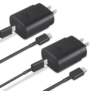 25W Type C Fast Charger and Cable, 2-Pack