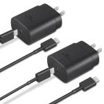 25W Type C Fast Charger and Cable, 2-Pack