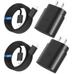 25W Fast Type C Charger with 10FT Cable 2Pack
