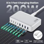 200W USB C Fast Charging Station Hub