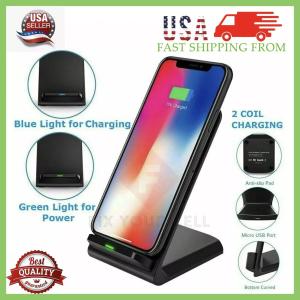 Wireless Phone Charger Fast Charging Stand Dock for Samsung iPhone Universal 10