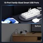 10-Port USB Charger Hub for All Devices