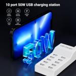 10-Port USB Charger Hub for All Devices