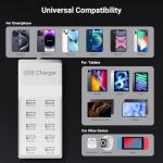 10-Port USB Charger Hub for All Devices