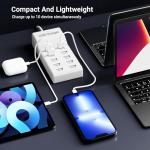 10-Port USB Charger Hub for All Devices