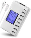 Ziwodiv 8-Port USB Charger Station with LCD Display