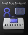 Ziwodiv 8-Port USB Charger Station with LCD Display