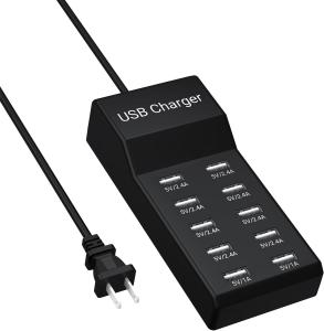 10-Port USB Charging Station Hub for Phones