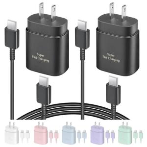 2 Pack 25W USB-C Fast Charger with 6FT Cable