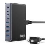 200W GaN USB-C Charger with 8 Ports