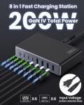 200W GaN USB-C Charger with 8 Ports