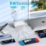 200W GaN 8-Port USB C Charging Station
