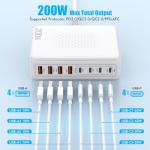 200W GaN 8-Port USB C Charging Station