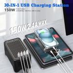 150W USB C Charging Station with 30 Ports