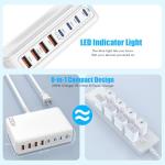 200W GaN 8-Port USB C Charging Station