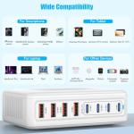 200W GaN 8-Port USB C Charging Station