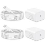 Fast 20W Charger with 6Ft USB C Cable - 2 Pack