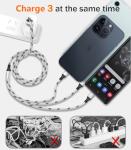3-Pack 5ft Nylon Braided 3-in-1 Charging Cables