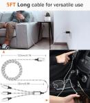 3-Pack 5ft Nylon Braided 3-in-1 Charging Cables