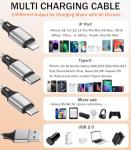 3-Pack 5ft Nylon Braided 3-in-1 Charging Cables