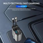 4-in-1 Fast Retractable Car Charger with USB-C