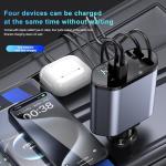 4-in-1 Fast Retractable Car Charger with USB-C