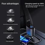4-in-1 Fast Retractable Car Charger with USB-C