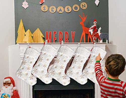 Gold Snowflake Stockings for Christmas Decorations