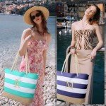 Personalized Initial Canvas Beach Tote Bag