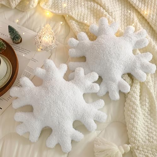 Winter Snowflake Throw Pillows for Christmas Decor
