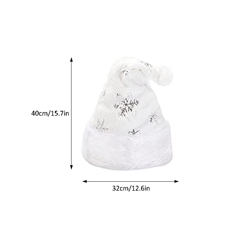 Cozy White Snowflake Santa Hat for Christmas