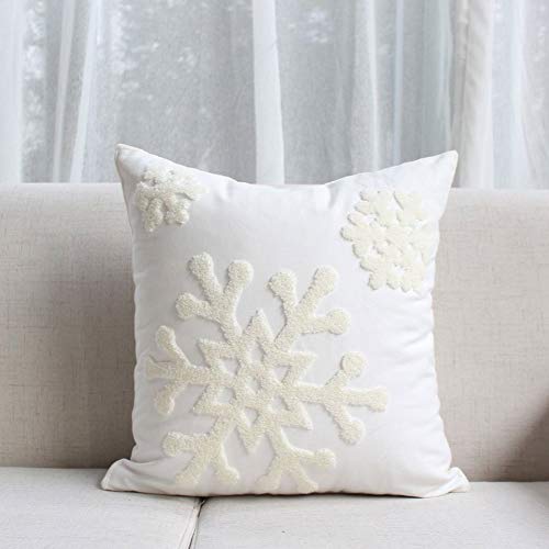 Snowflake Embroidered Throw Pillow Covers (Set of 2)