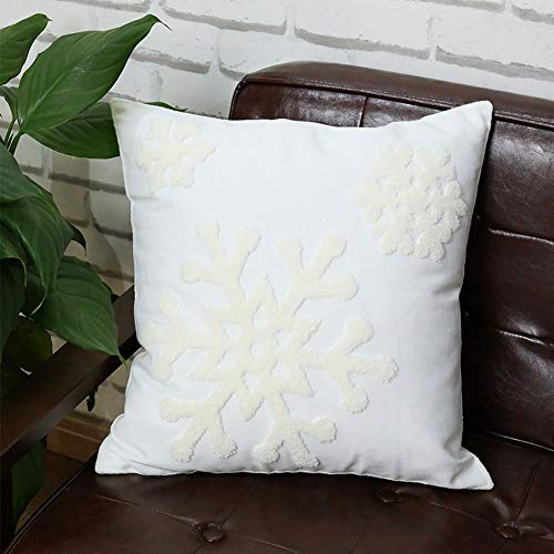 Snowflake Embroidered Throw Pillow Covers (Set of 2)